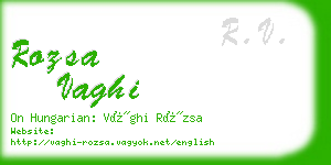 rozsa vaghi business card